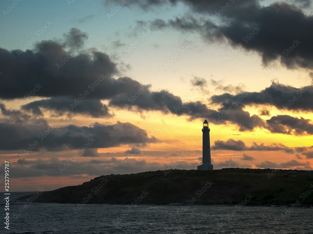 sunset at cape leeuwin lighthouse in west australia