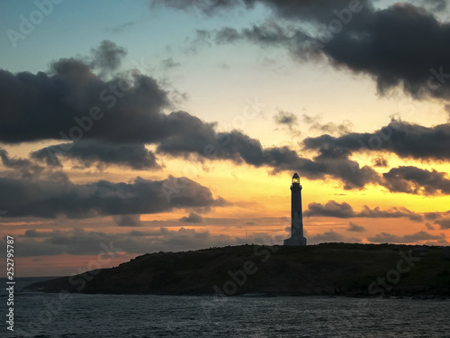 sunset at cape leeuwin lighthouse in west australia