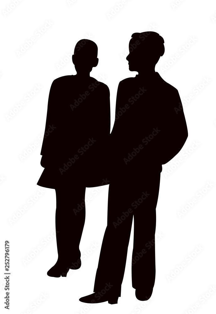 a teenager couple walking, silhouette vector a teenager couple walking, silhouette vector