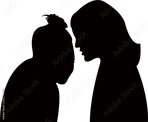 girls making gossip, silhouette vector