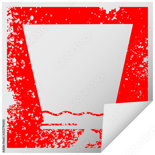 quirky distressed square peeling sticker symbol whisky tumbler