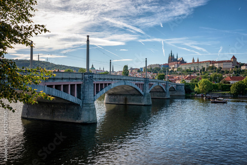 The Charles bridge and the river Vltava Prague Czech republic