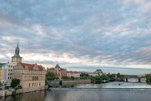 The Charles bridge and the river Vltava Prague Czech republic