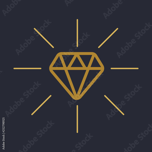 Diamond icon. Brilliant vector icon. Diamond outline vector sign