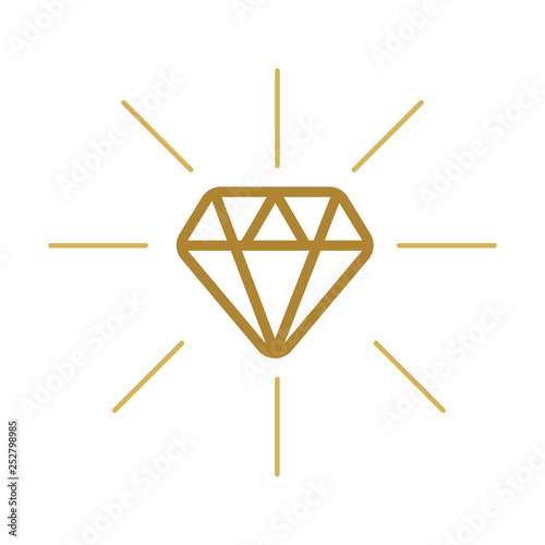 Diamond icon. Brilliant vector icon. Diamond outline vector sign