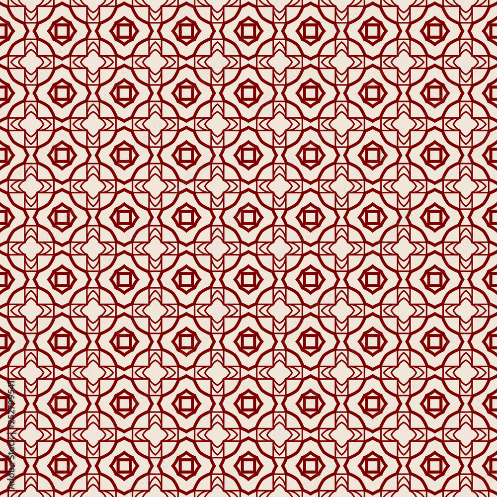 Vector Seamless Pattern With Abstract Geometric Style. Repeating Sample Figure And Line. Paper For Scrapbook, wrapping, background. Red rose color Vector Seamless Pattern With Abstract Geometric Style. Repeating Sample Figure And Line. Paper For Scrapbook, wrapping, background. Red rose color