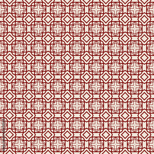Abstract Vector Seamless Pattern With Abstract Geometric Style. Repeating Sample Figure And Line. For Fashion Interiors Design  Wallpaper  Textile Industry. red rose color