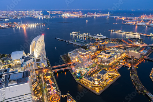 Yokohama city aerial view