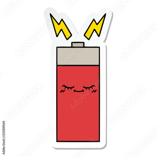 sticker of a cute cartoon battery