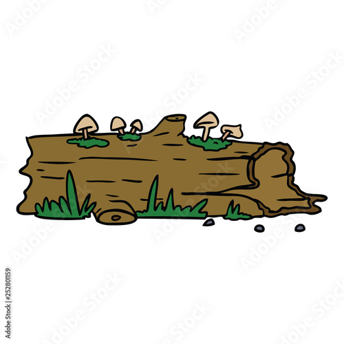 cartoon doodle of a tree log