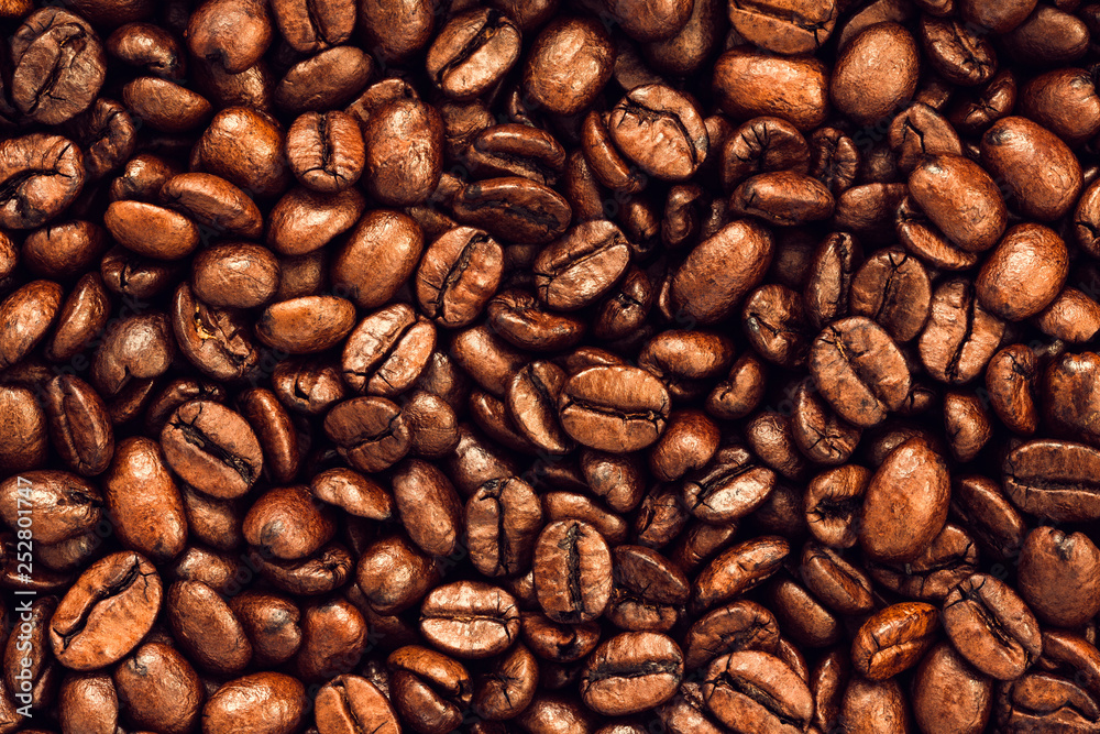 Naklejka premium Coffee beans background.