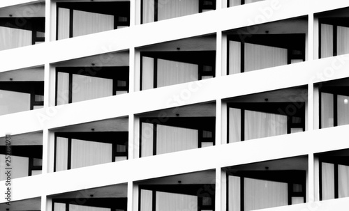 Architectural of window building modern style - pattern black and white