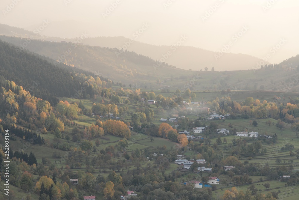 Autumn forest and village photos/savsat/artvin turkey 
