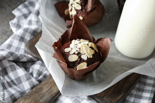 Chocolate muffin topped wit...