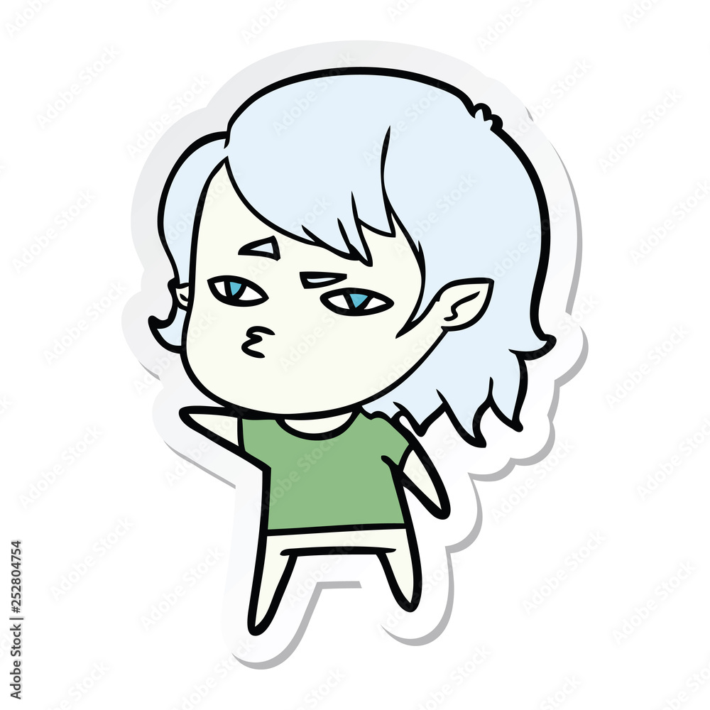 sticker of a cartoon vampire girl sticker of a cartoon vampire girl