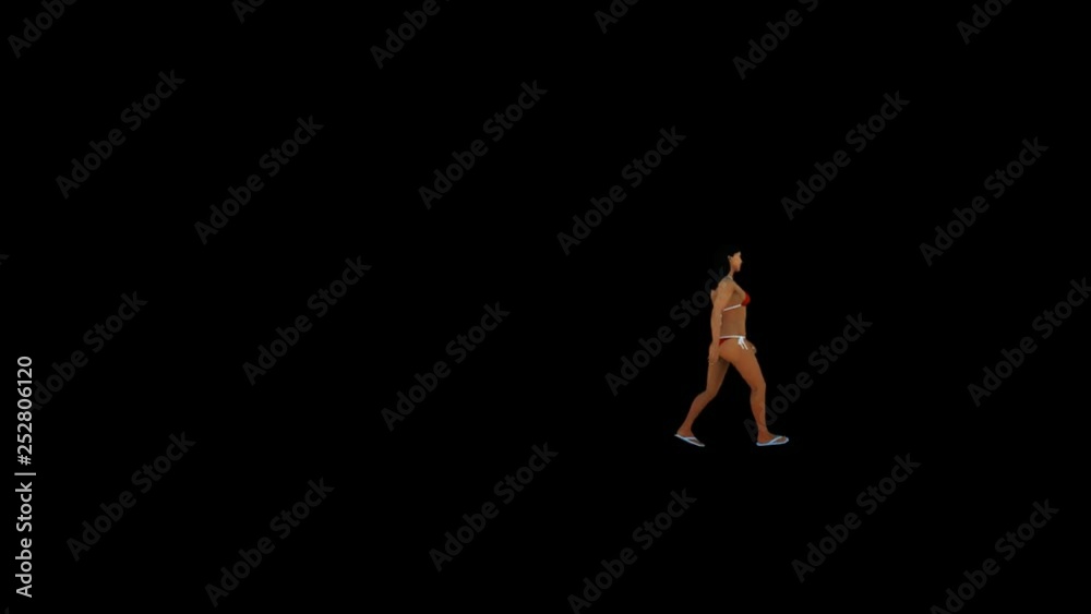 Beautiful woman walking, Alpha Channel Beautiful woman walking, Alpha Channel