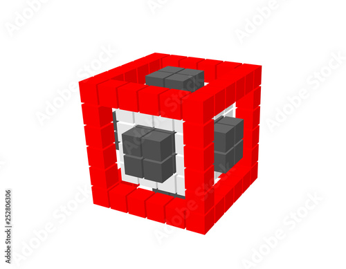 Abstract 3d cube from cubes...