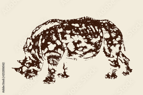 Abstract Rhinoceros. Vector...