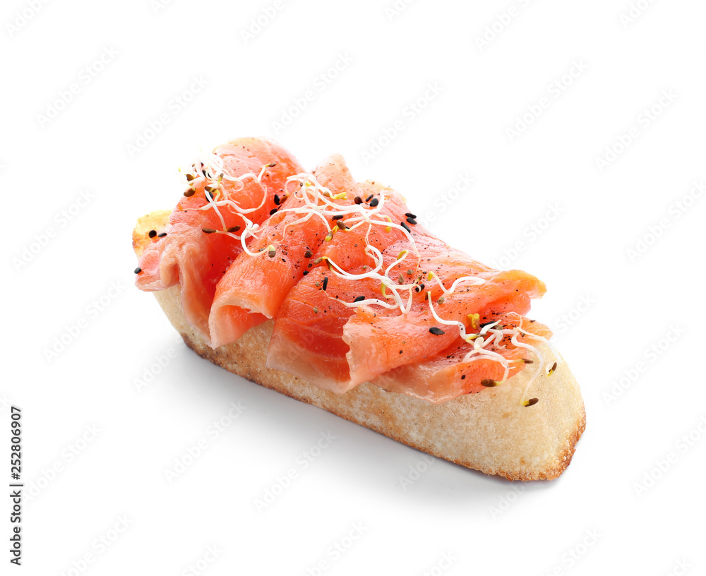 Fresh tasty bruschetta on white background Fresh tasty bruschetta on white background