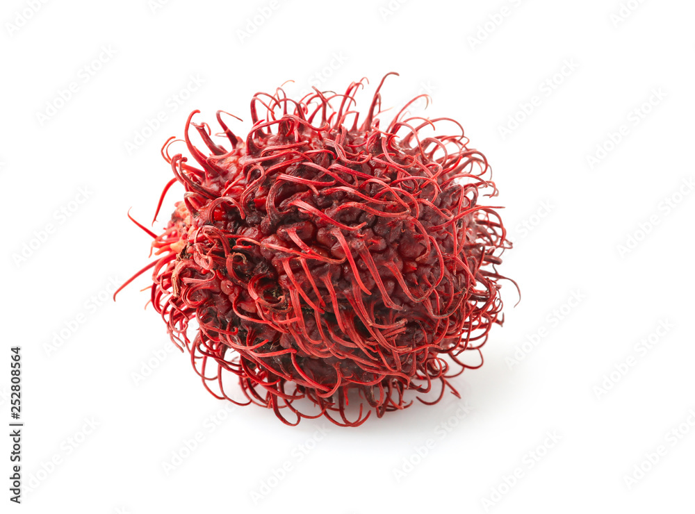 Naklejka premium Smaczne owoce rambutana na białym tle