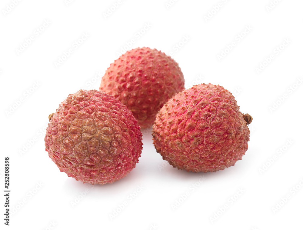 Tasty litchi fruit on white background Tasty litchi fruit on white background