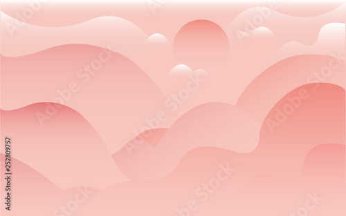 pink gradient Mountain with...