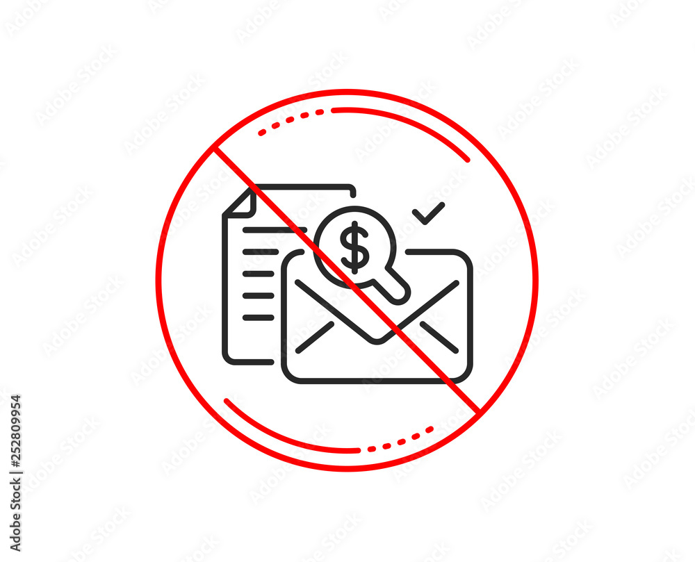 No or stop sign. Accounting report line icon. Audit sign. Check finance symbol. Caution prohibited ban stop symbol. No icon design. Vector No or stop sign. Accounting report line icon. Audit sign. Check finance symbol. Caution prohibited ban stop symbol. No icon design. Vector
