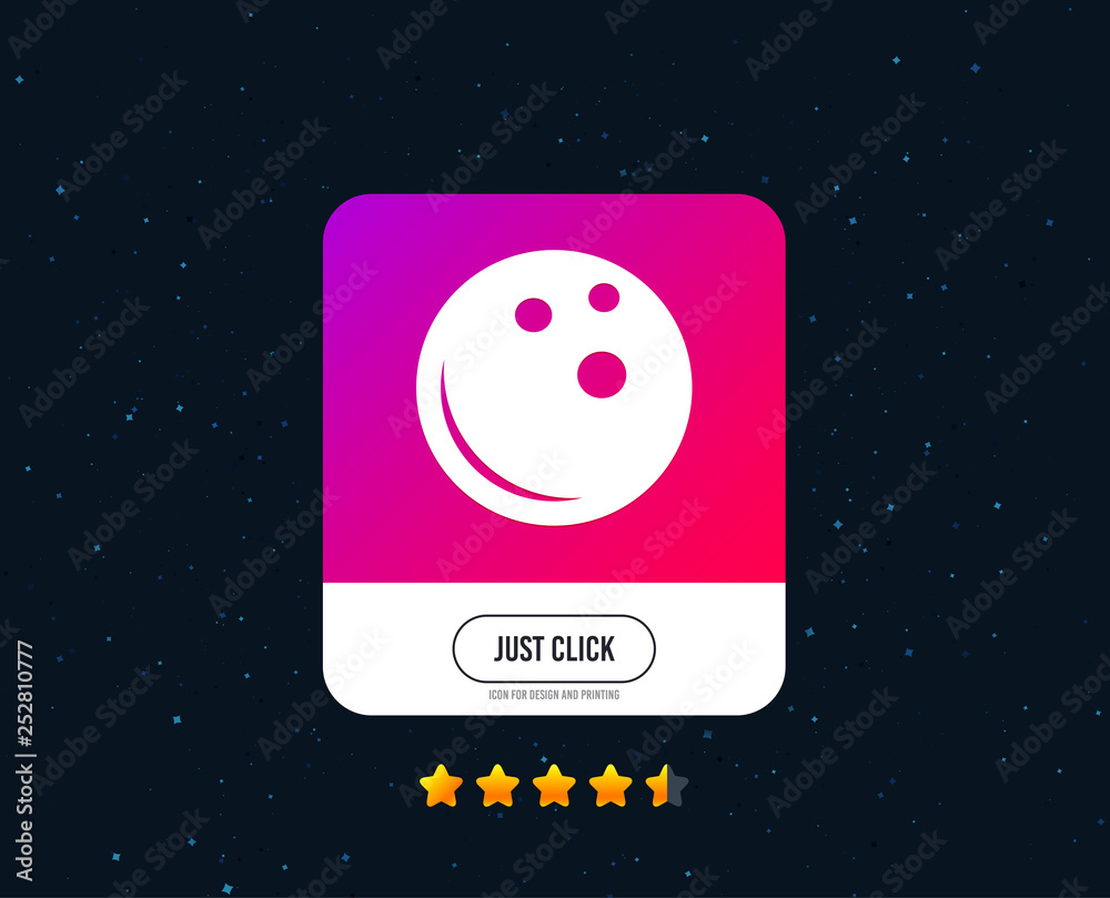 Bowling ball sign icon. Bowl symbol. Web or internet icon design. Rating stars. Just click button. Vector Bowling ball sign icon. Bowl symbol. Web or internet icon design. Rating stars. Just click button. Vector