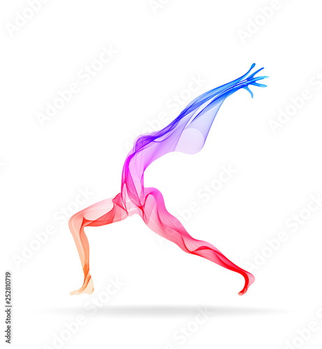 Abstract woman's silhouette, yoga pose, asana