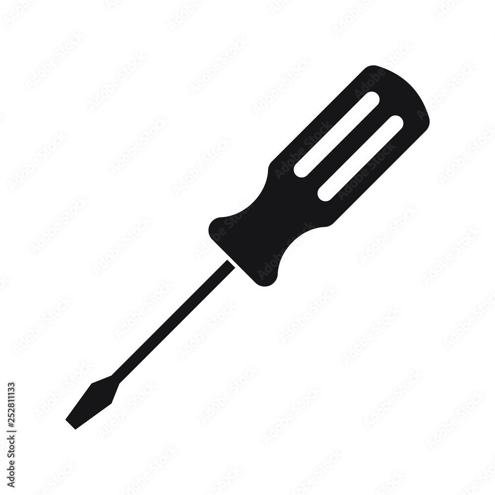 Screwdriver icon isoleted, a maintenance tool Screwdriver icon isoleted, a maintenance tool