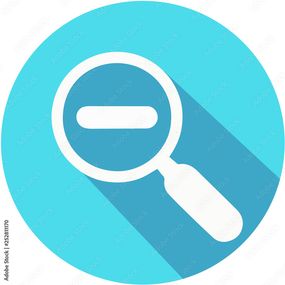 Magnifying glass icon flat design vector. Zoom out flat icon Magnifying glass icon flat design vector. Zoom out flat icon