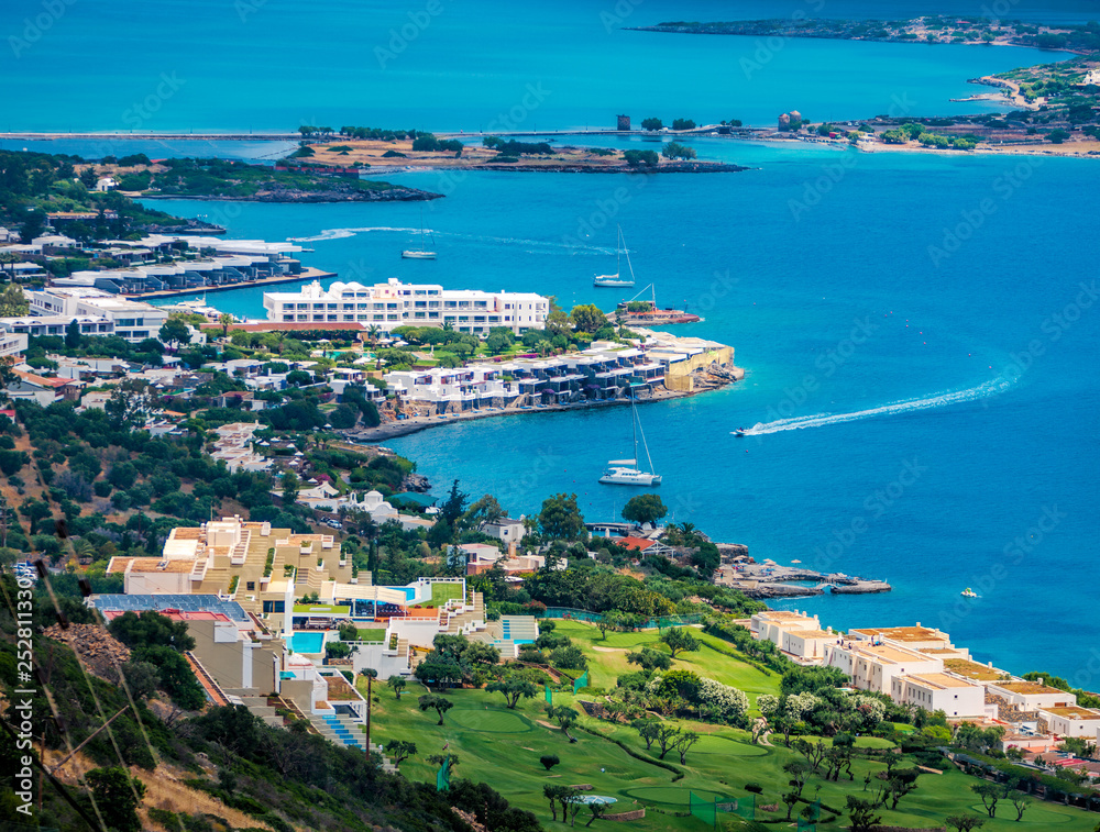 View of Mirabello bay and Elounda, Crete, Greece