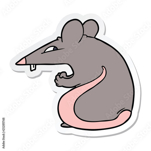 sticker of a sly cartoon rat