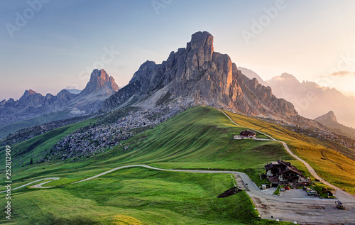 Stampa su tela Landscape nature mountan in Alps, Dolomites, Giau