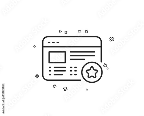 Star line icon. Feedback rating sign. Web favorite symbol. Geometric shapes. Random cross elements. Linear Favorite icon design. Vector