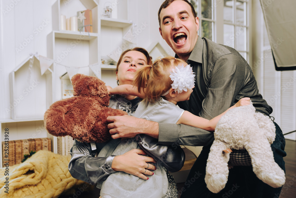 happy family posing at home happy family posing at home