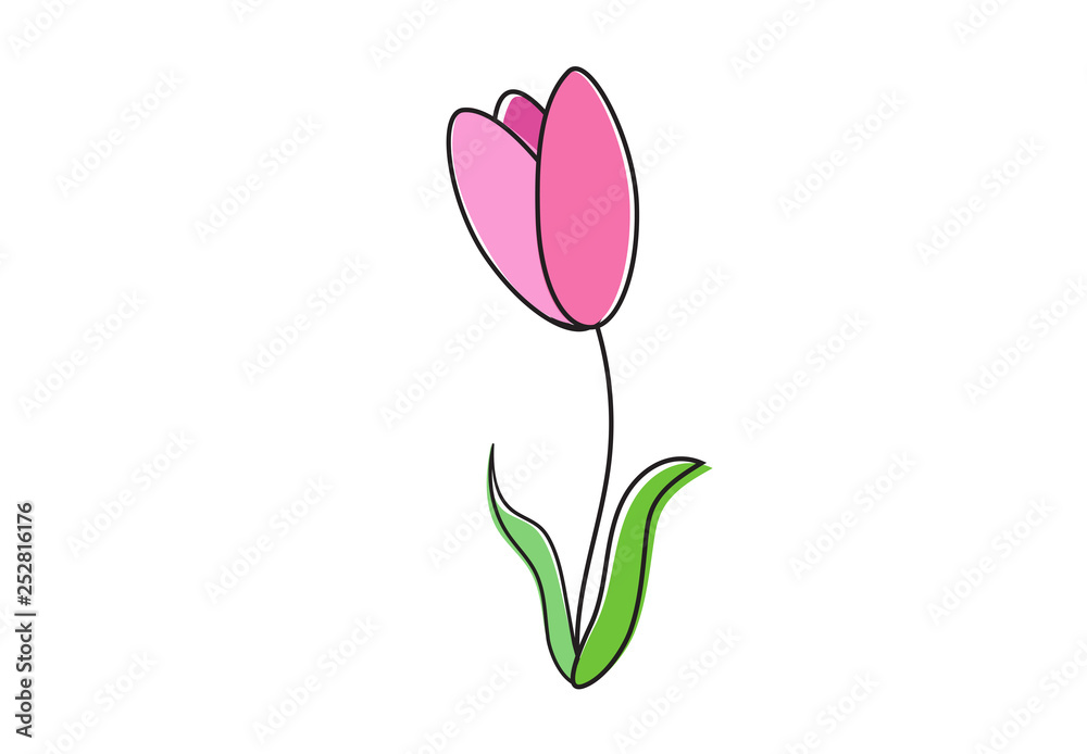 flat icon on white background tulip blooms . 8 March . Women's spring day. flat icon on white background tulip blooms . 8 March . Women's spring day.