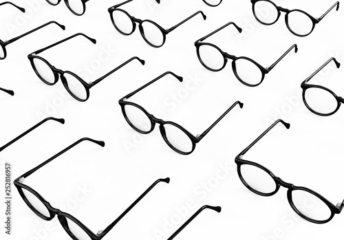 a lot Glasses on White Background