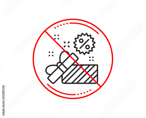 Wallpaper Mural No or stop sign. Sale gift box line icon. Shopping discounts sign. Clearance symbol. Caution prohibited ban stop symbol. No  icon design.  Vector Torontodigital.ca