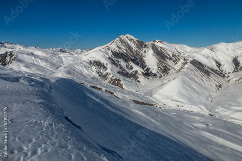 Pic du Mas de la Grave en hiver , Massif des Grandes Rousses , Hautes-Alpes , France photo