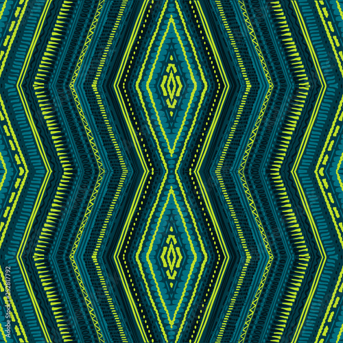 Abstract Ikat and boho style handcraft fabric pattern. Traditional Ethnic design for clothing and textile background, carpet or wallpaper