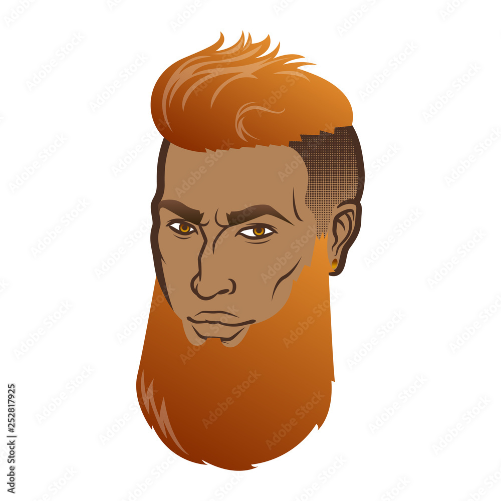 Vector bearded men face with dark skin profile hipster head with haircuts, mustaches and beards. For Silhouettes or avatars, emblems and icons, labels Vector bearded men face with dark skin profile hipster head with haircuts, mustaches and beards. For Silhouettes or avatars, emblems and icons, labels