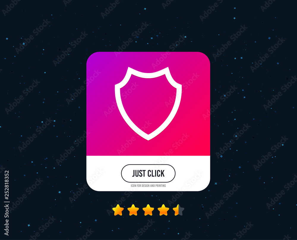 Shield sign icon. Protection symbol. Web or internet icon design. Rating stars. Just click button. Vector Shield sign icon. Protection symbol. Web or internet icon design. Rating stars. Just click button. Vector
