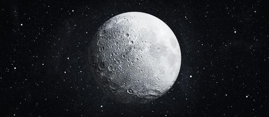 Acrylglasbilder Universum Mond am dunklen Nachthimmel  © supplement