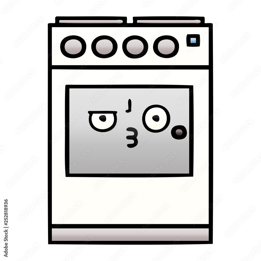 gradient shaded cartoon kitchen oven gradient shaded cartoon kitchen oven