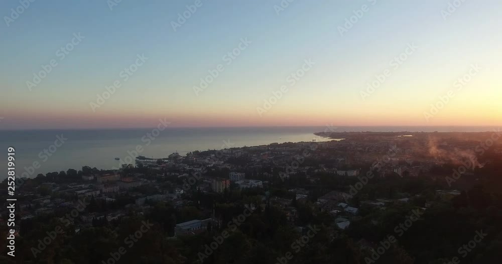 Aerial view of the urban landscape in the evening. Sukhumi, Abkhazia Aerial view of the urban landscape in the evening. Sukhumi, Abkhazia