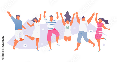 Jumping summer people vector
