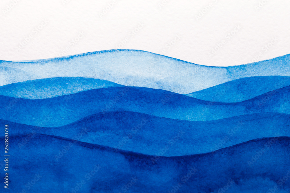 Blue watercolor background - obrazy, fototapety, plakaty 
