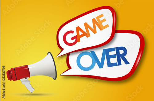 game over word and megaphone