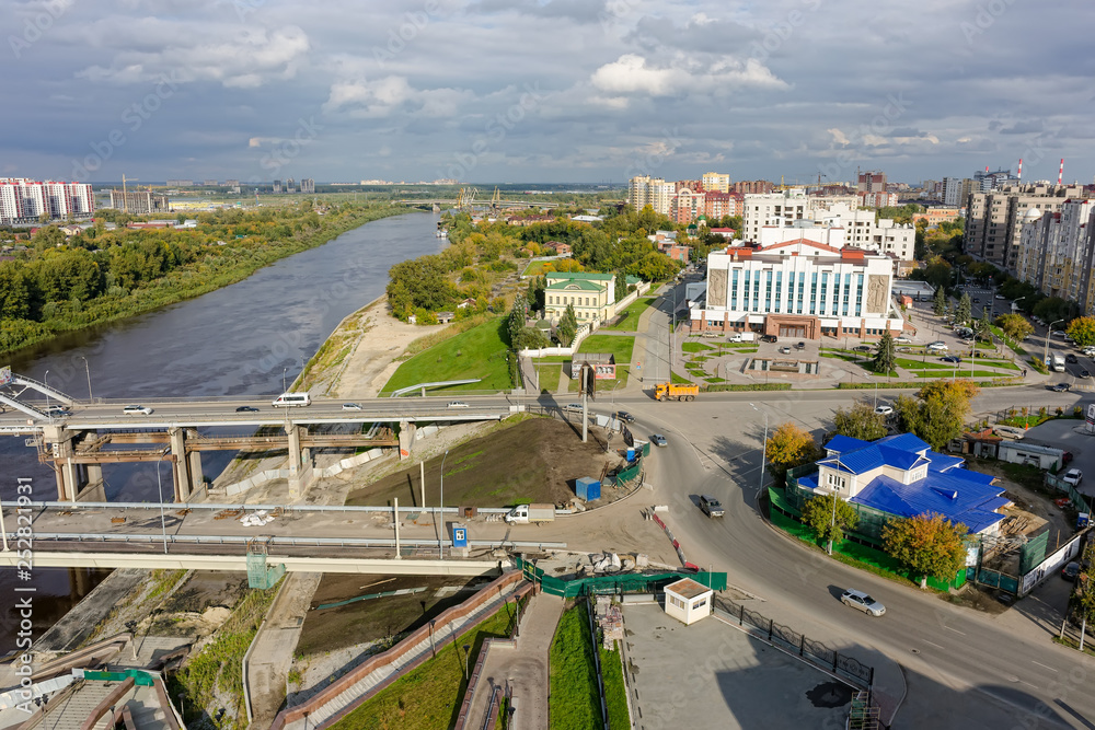 Historical and modern area. Tyumen. Russia